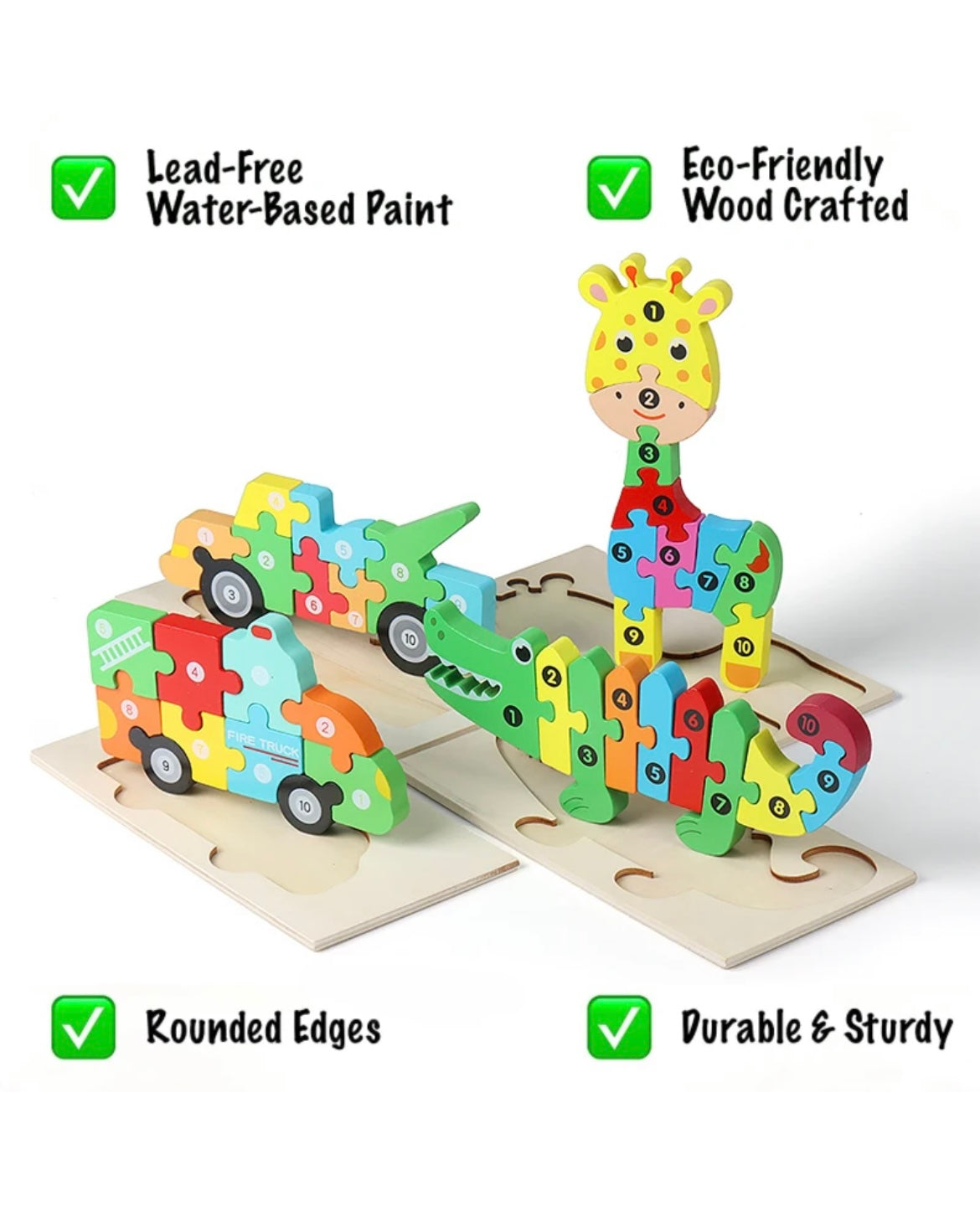 3D - Wooden Puzzle 3 pack Randomized