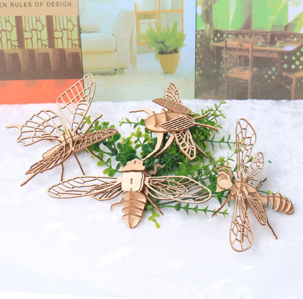 3D Wood Insect Models - 4 pack